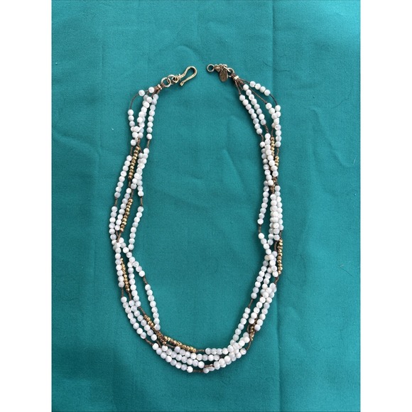 Chan Luu Jewelry - Chan Luu Sterling Beaded Necklace Gold Toned 16 1/2" 4 Strands
